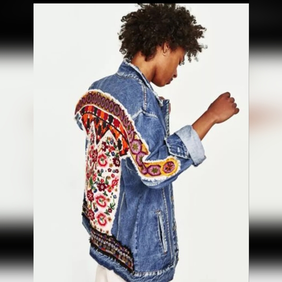 ♥️SOLD ❤️NWT Embroidered Denim Jacket - Picture 8 of 15